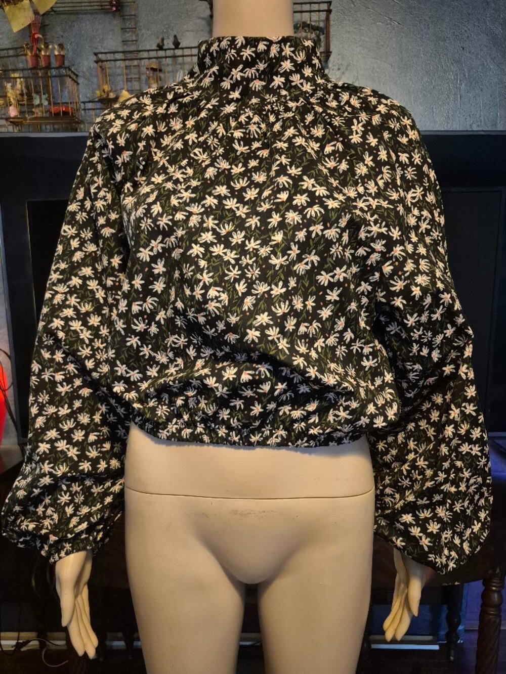 Women's Top, ZARA. Size Medium , Black ,gold, cream ,green.